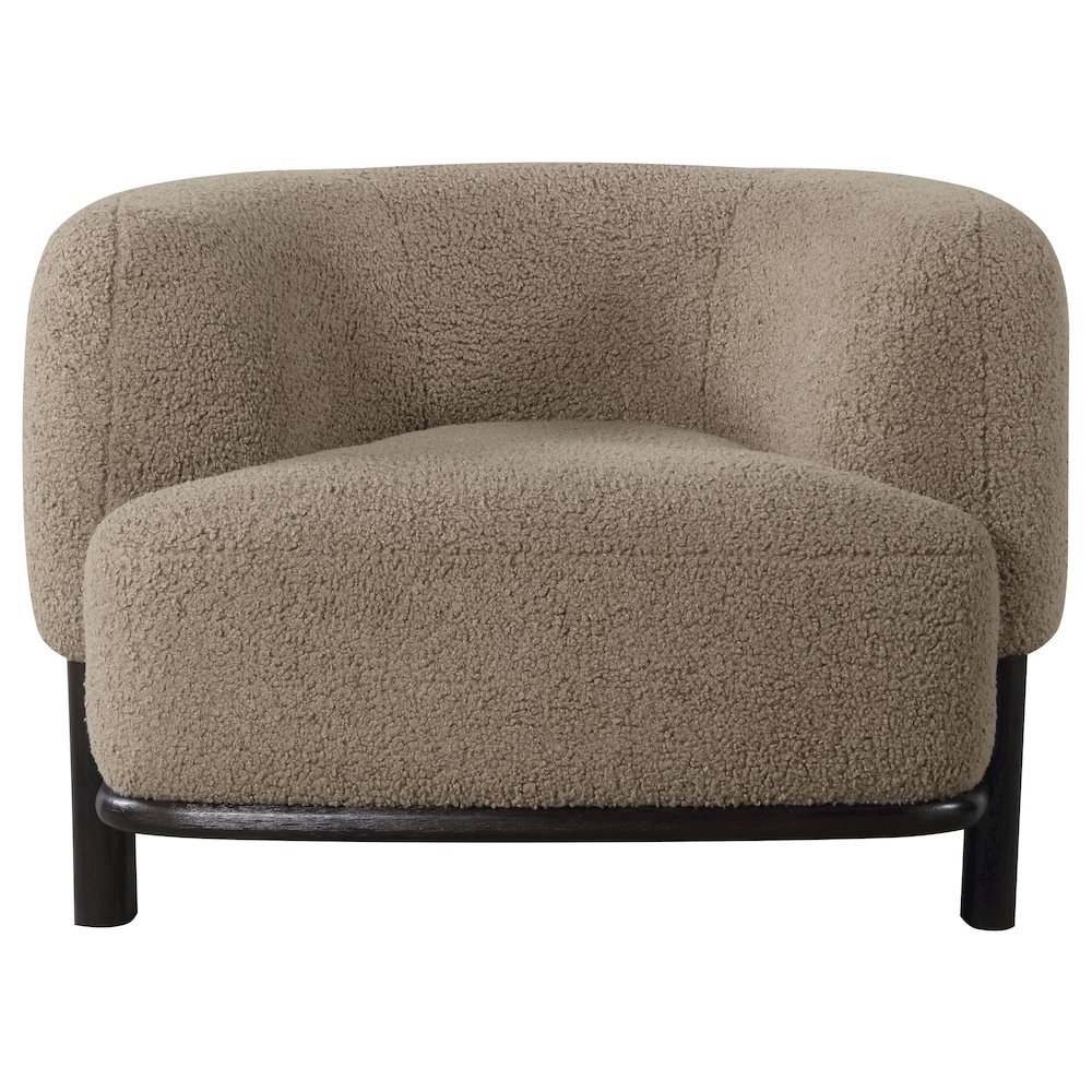 Lawler Upholstered Barrel Back Accent Chair Mushroom. Picture 3