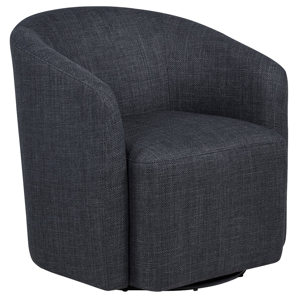 Mossbrook Fabric Upholstered Swivel Accent Chair Anthracite. Picture 1