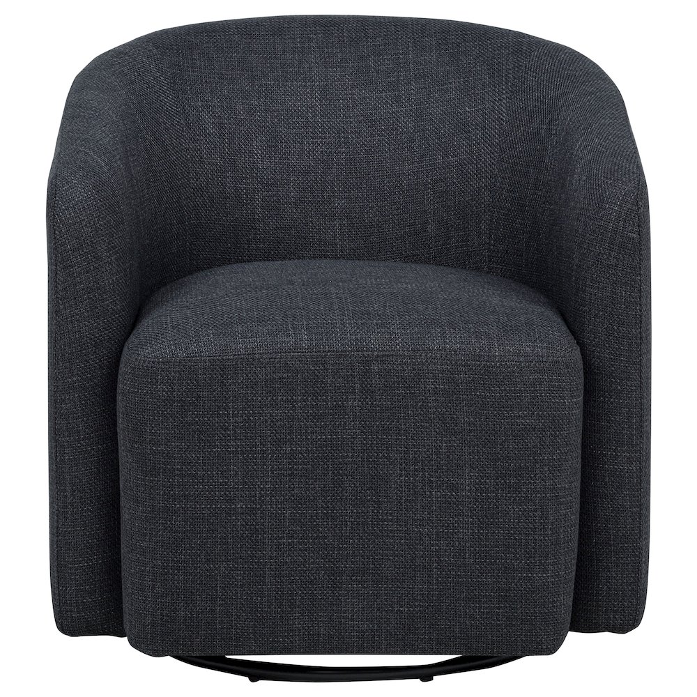 Mossbrook Fabric Upholstered Swivel Accent Chair Anthracite. Picture 3