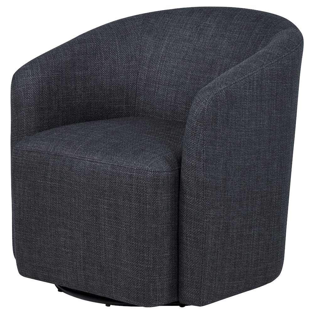 Mossbrook Fabric Upholstered Swivel Accent Chair Anthracite. Picture 4