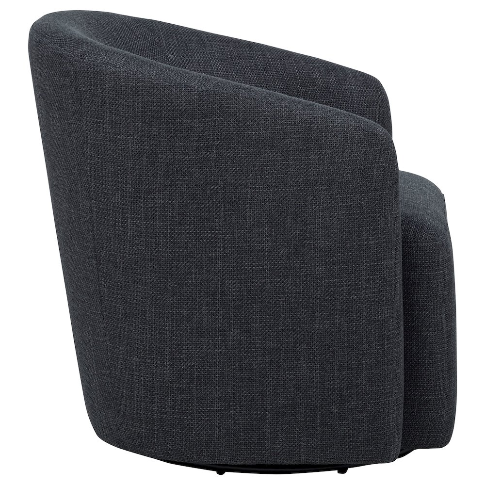 Mossbrook Fabric Upholstered Swivel Accent Chair Anthracite. Picture 8