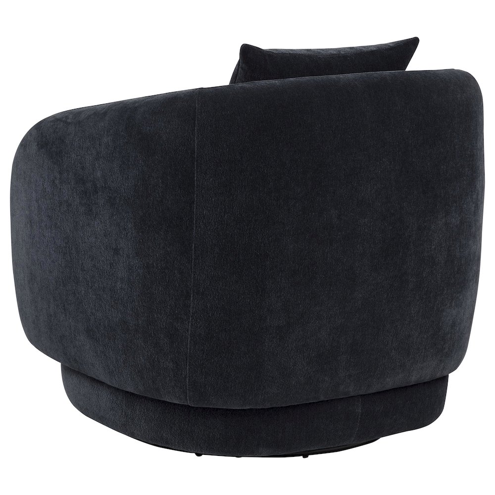 Arnaud Chenille Upholstered Swivel Accent Chair Navy. Picture 6