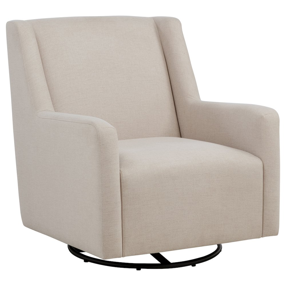 Sorrel Fabric Upholstered Swivel Glider Arm Chair Latte. Picture 1