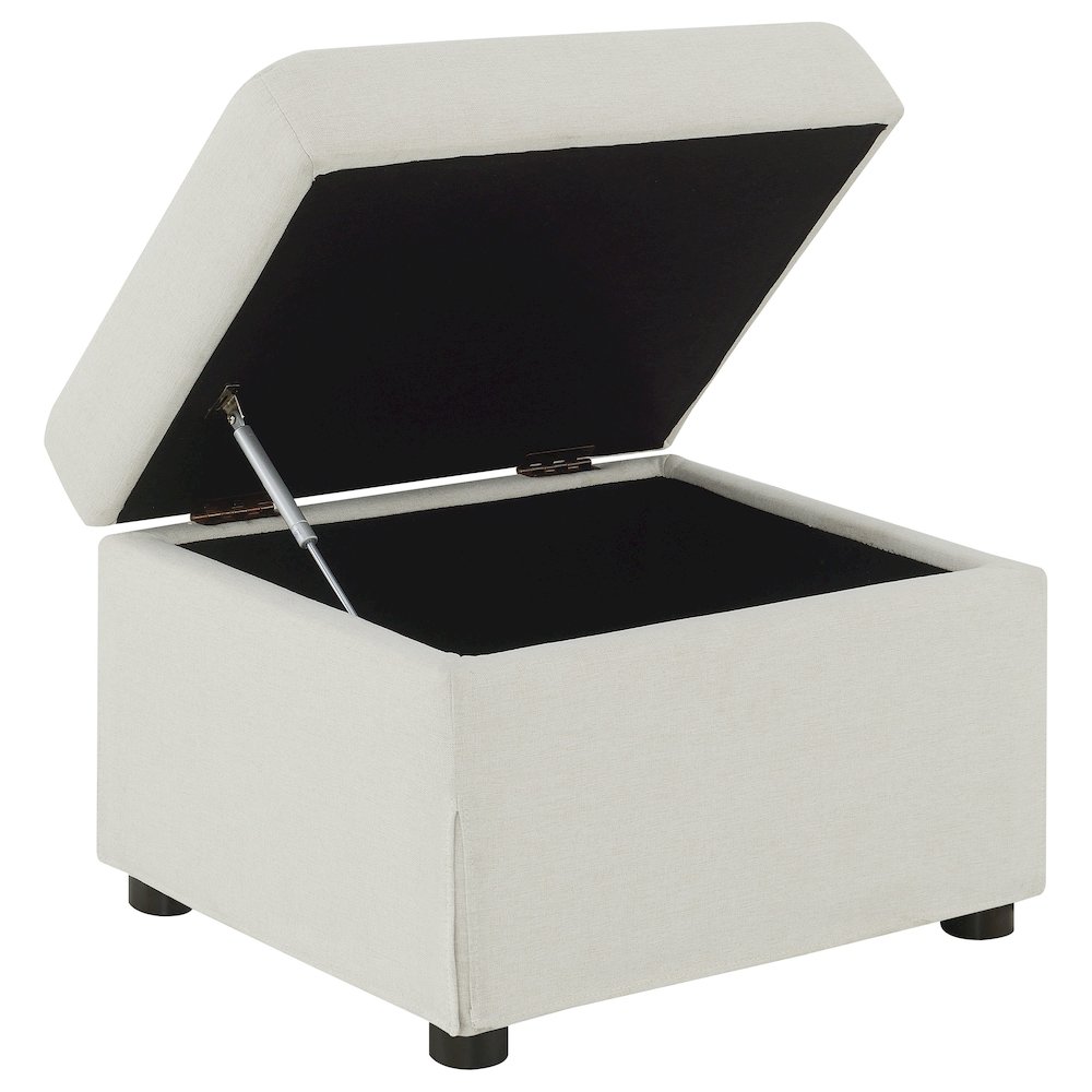 Winter Upholstered Hydraulic Lift Top Storage Ottoman Beige. Picture 4