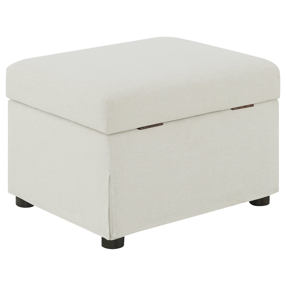 Winter Upholstered Hydraulic Lift Top Storage Ottoman Beige. Picture 8