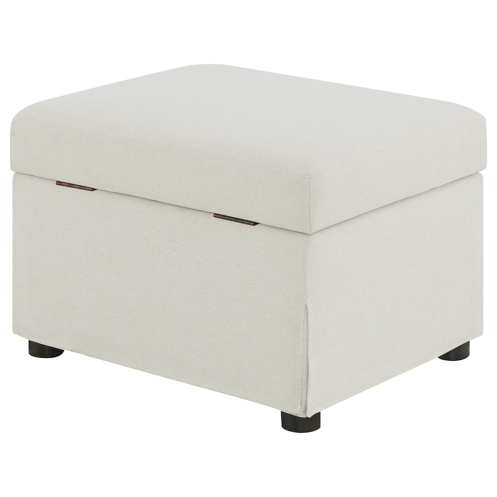 Winter Upholstered Hydraulic Lift Top Storage Ottoman Beige. Picture 9