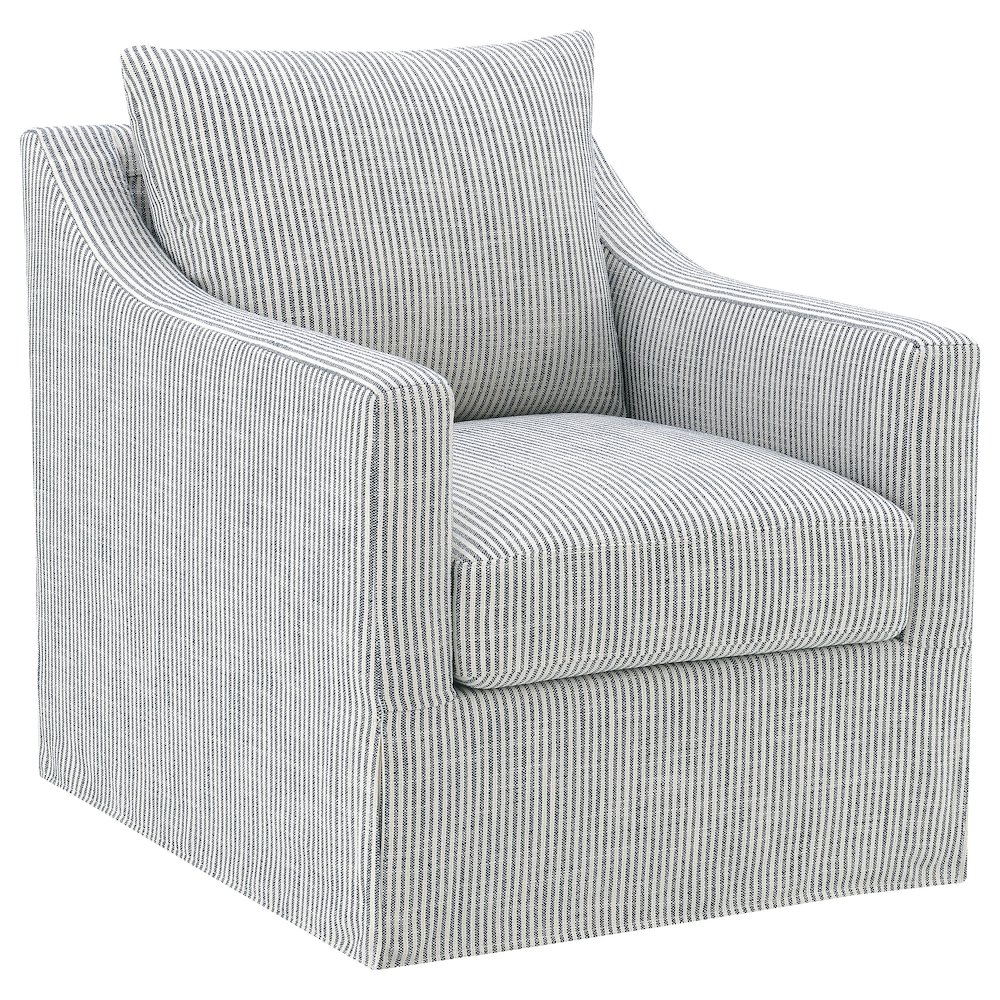 Winter Upholstered Sloped Arm Accent Swivel Chair Grey. Picture 1