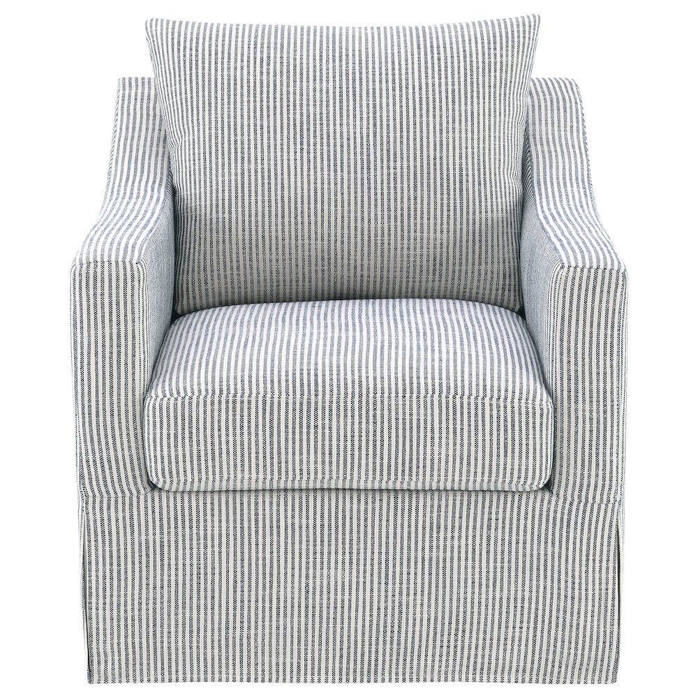 Winter Upholstered Sloped Arm Accent Swivel Chair Grey. Picture 3