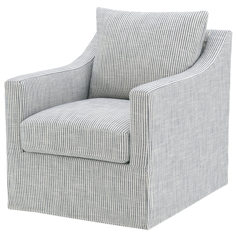 Winter Upholstered Sloped Arm Accent Swivel Chair Grey. Picture 4