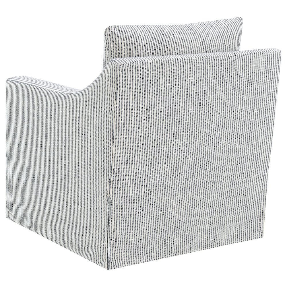 Winter Upholstered Sloped Arm Accent Swivel Chair Grey. Picture 6