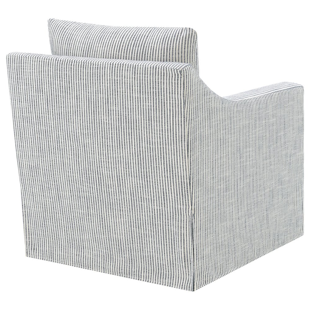 Winter Upholstered Sloped Arm Accent Swivel Chair Grey. Picture 7