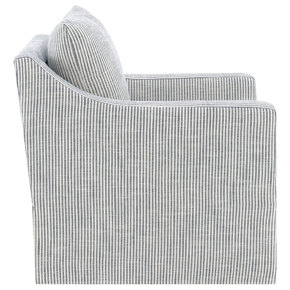 Winter Upholstered Sloped Arm Accent Swivel Chair Grey. Picture 8