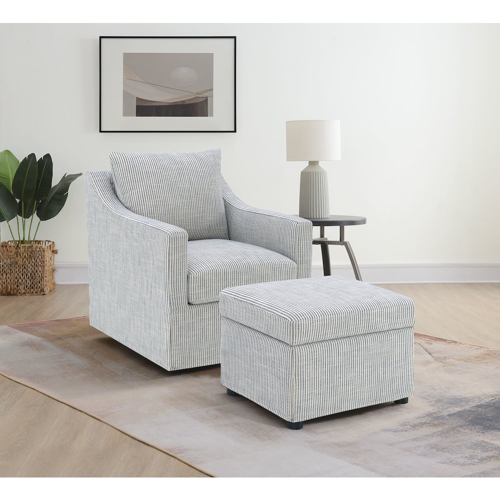 Winter Upholstered Sloped Arm Accent Swivel Chair Grey. Picture 11