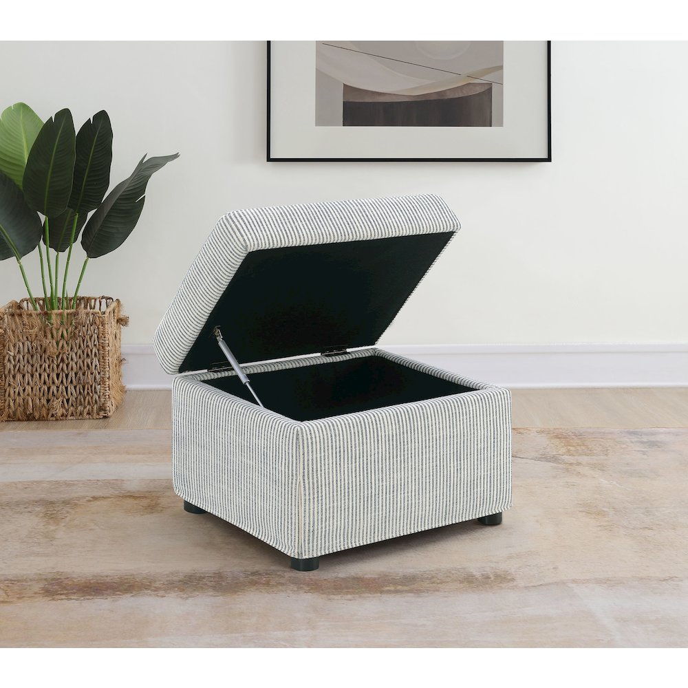 Winter Upholstered Hydraulic Lift Top Storage Ottoman Grey. Picture 3