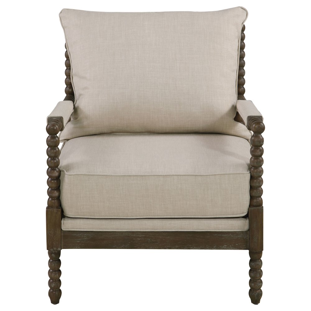 Blanchett Upholstered Bobbin Accent Chair Beige and Natural. Picture 3