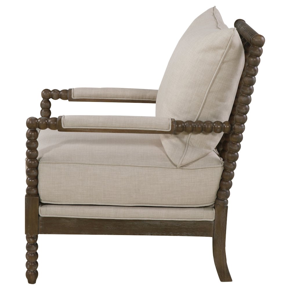 Blanchett Upholstered Bobbin Accent Chair Beige and Natural. Picture 5