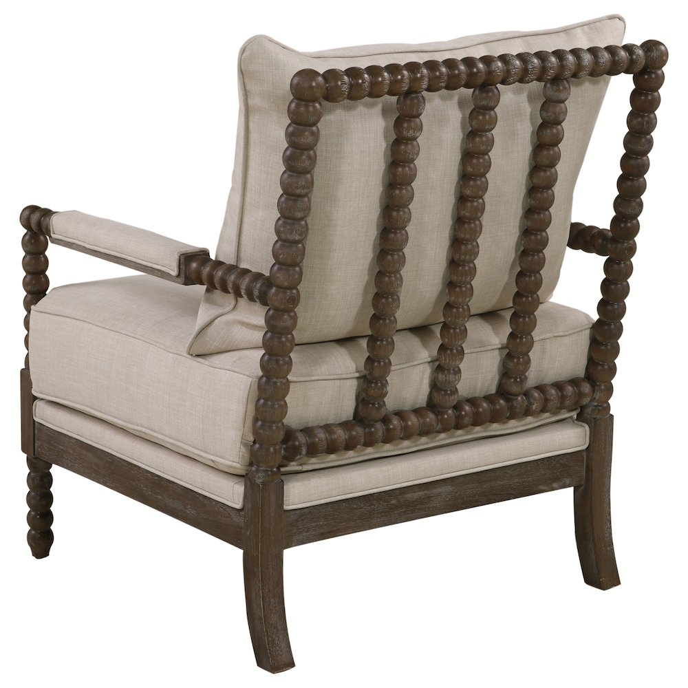 Blanchett Upholstered Bobbin Accent Chair Beige and Natural. Picture 6