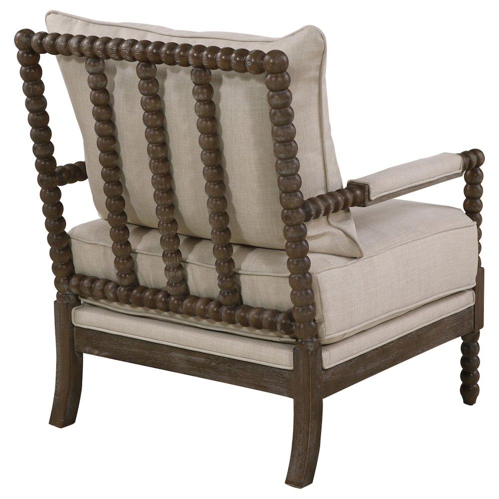 Blanchett Upholstered Bobbin Accent Chair Beige and Natural. Picture 8