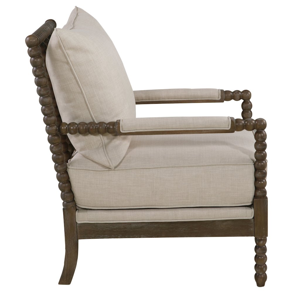 Blanchett Upholstered Bobbin Accent Chair Beige and Natural. Picture 9