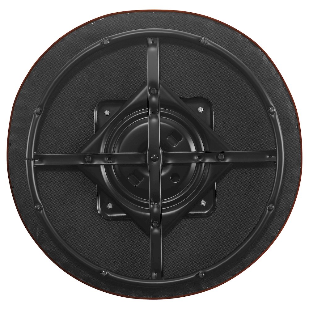 Joyce Upholstered Barrel Back Swivel Chair Burnt Orange. Picture 8