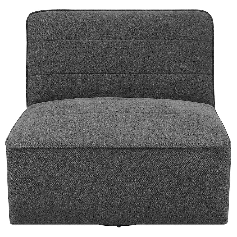 Cobie Upholstered Armless Swivel Chair Dark Charcoal. Picture 3