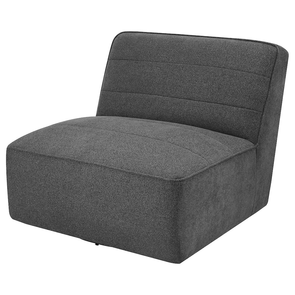 Cobie Upholstered Armless Swivel Chair Dark Charcoal. Picture 4