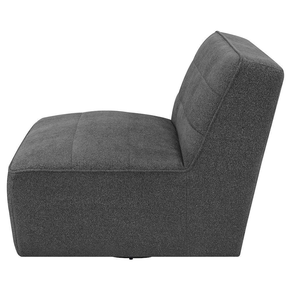 Cobie Upholstered Armless Swivel Chair Dark Charcoal. Picture 5