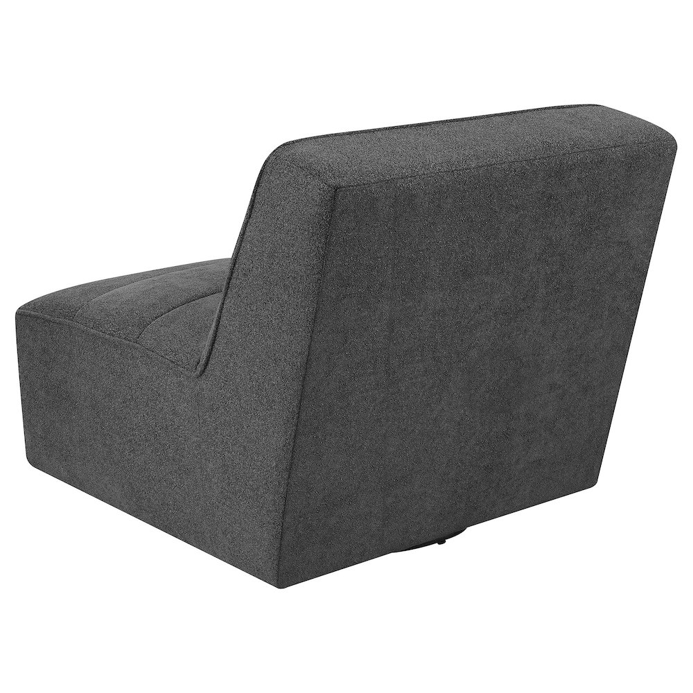 Cobie Upholstered Armless Swivel Chair Dark Charcoal. Picture 6