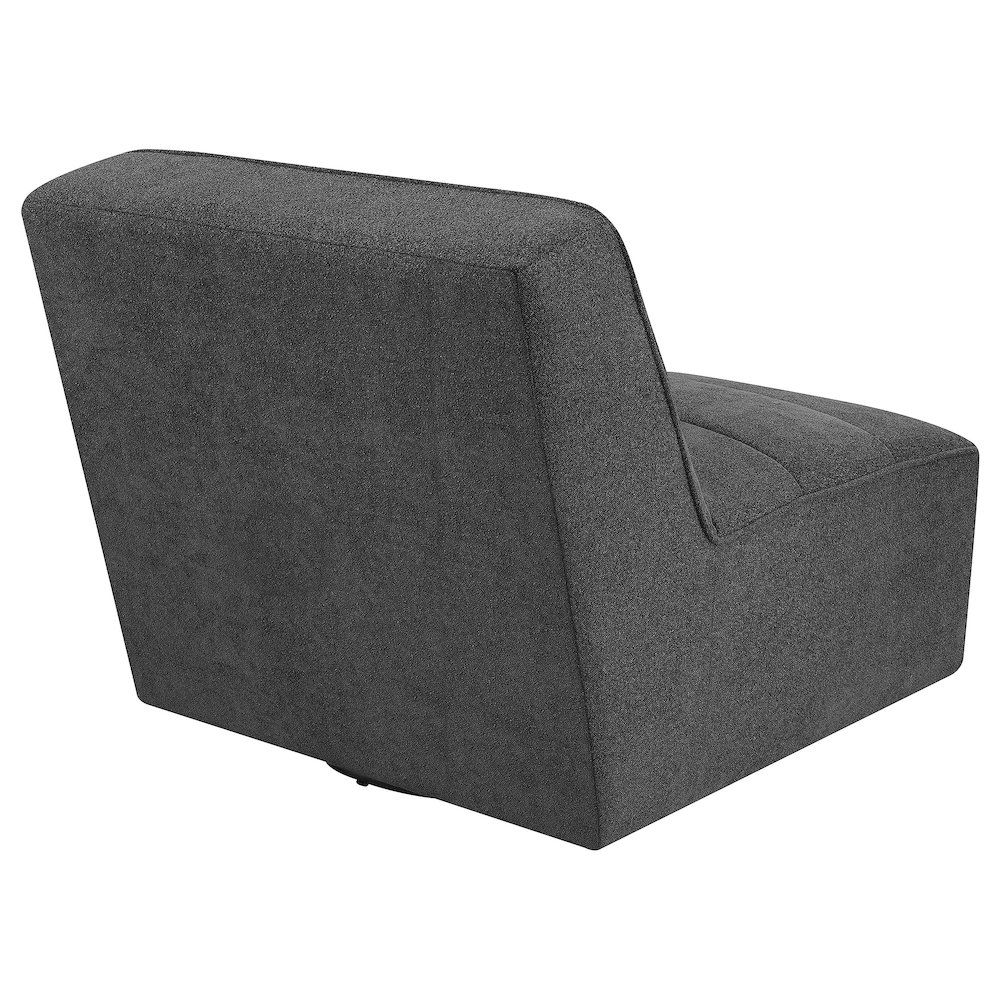 Cobie Upholstered Armless Swivel Chair Dark Charcoal. Picture 7