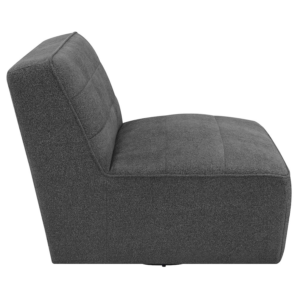 Cobie Upholstered Armless Swivel Chair Dark Charcoal. Picture 8