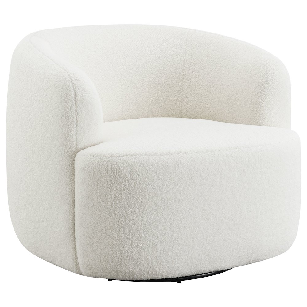 Hudson Faux Sheepskin Upholstered Swivel Chair Natural. Picture 1