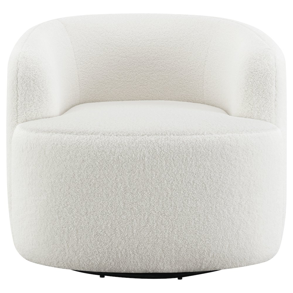 Hudson Faux Sheepskin Upholstered Swivel Chair Natural. Picture 3