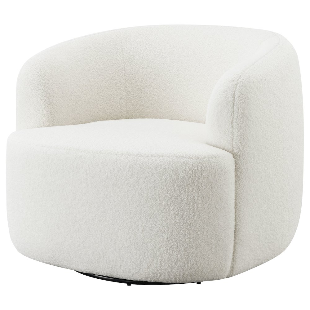 Hudson Faux Sheepskin Upholstered Swivel Chair Natural. Picture 4