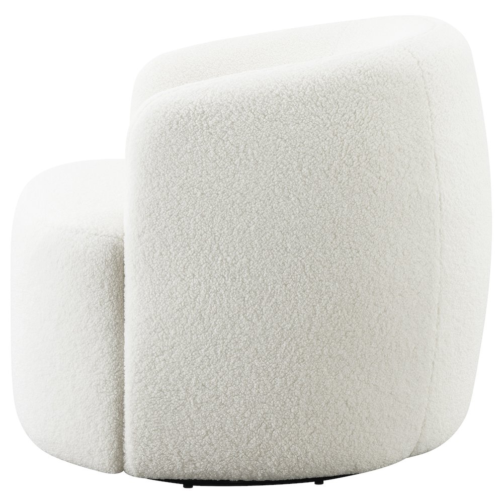 Hudson Faux Sheepskin Upholstered Swivel Chair Natural. Picture 5