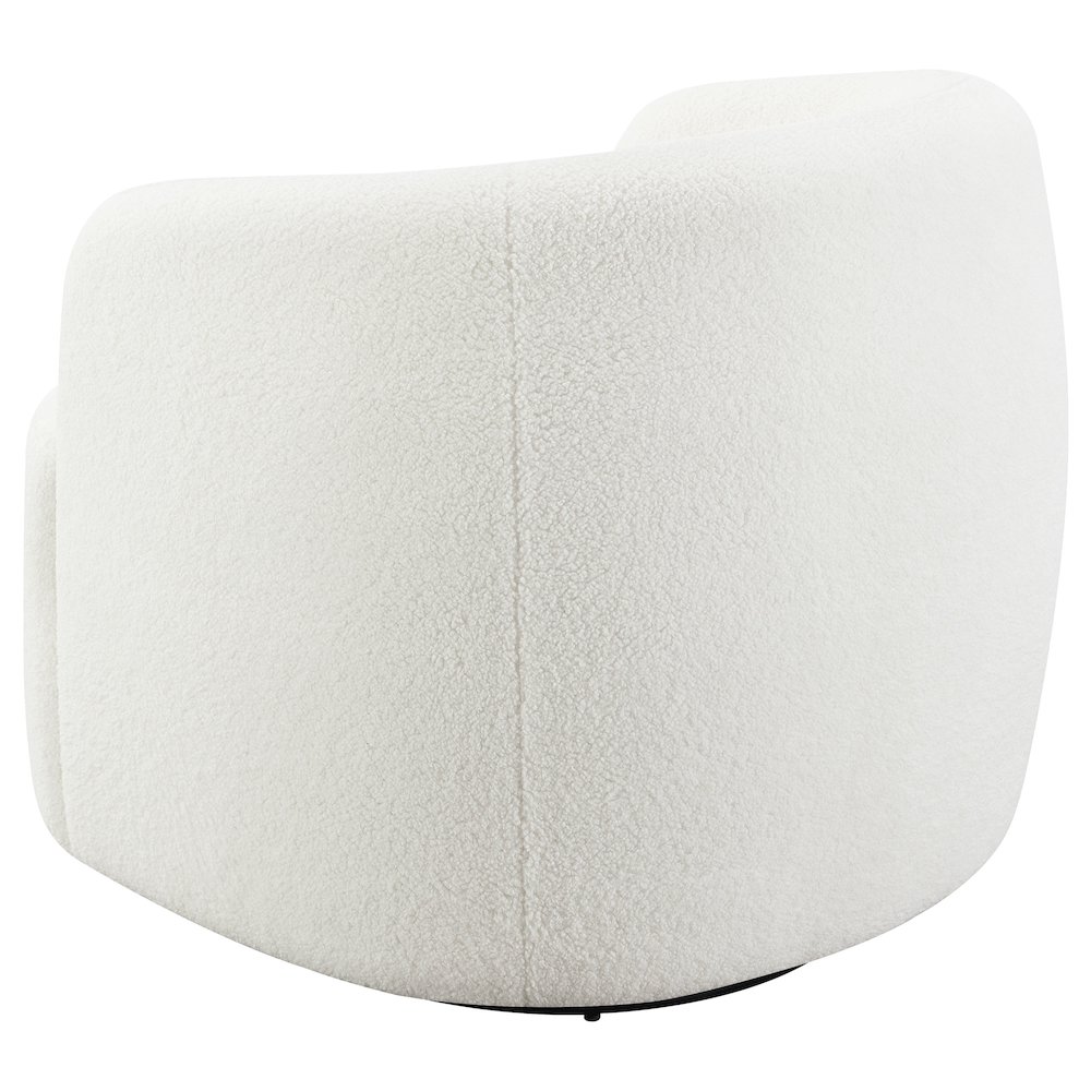 Hudson Faux Sheepskin Upholstered Swivel Chair Natural. Picture 6
