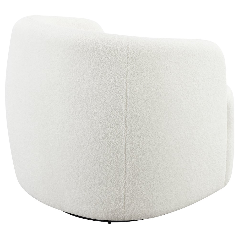 Hudson Faux Sheepskin Upholstered Swivel Chair Natural. Picture 7