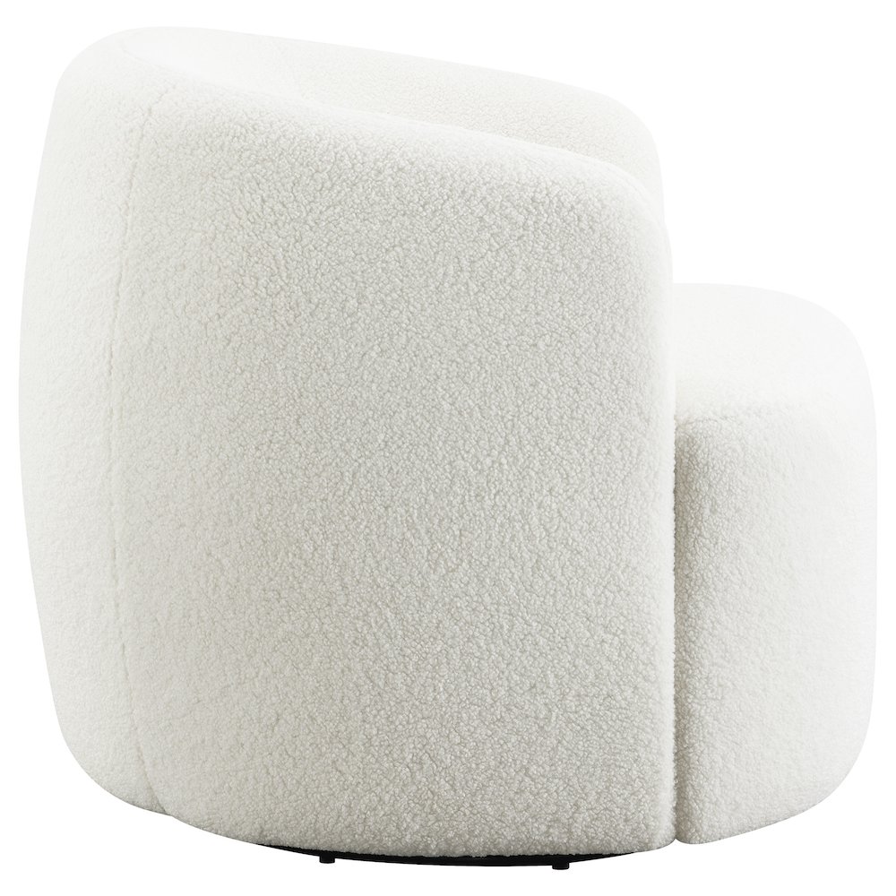 Hudson Faux Sheepskin Upholstered Swivel Chair Natural. Picture 8