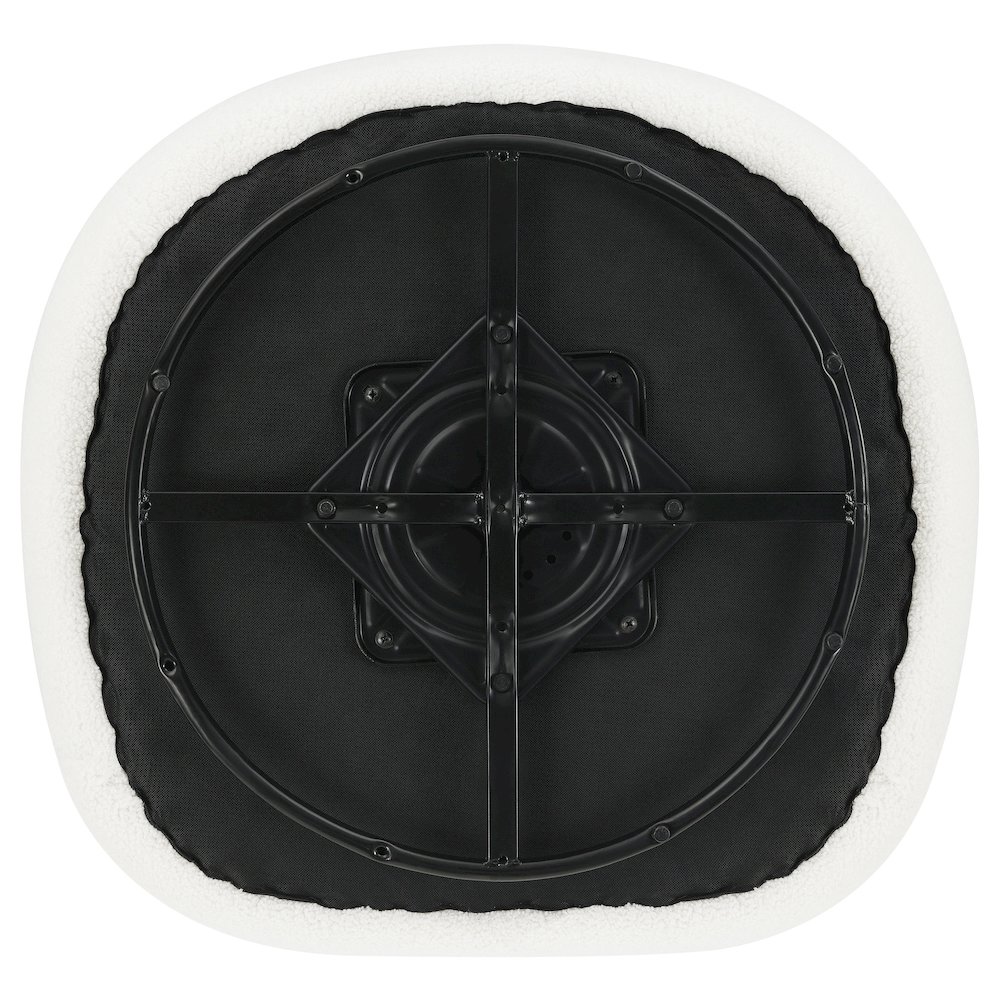 Hudson Faux Sheepskin Upholstered Swivel Chair Natural. Picture 14