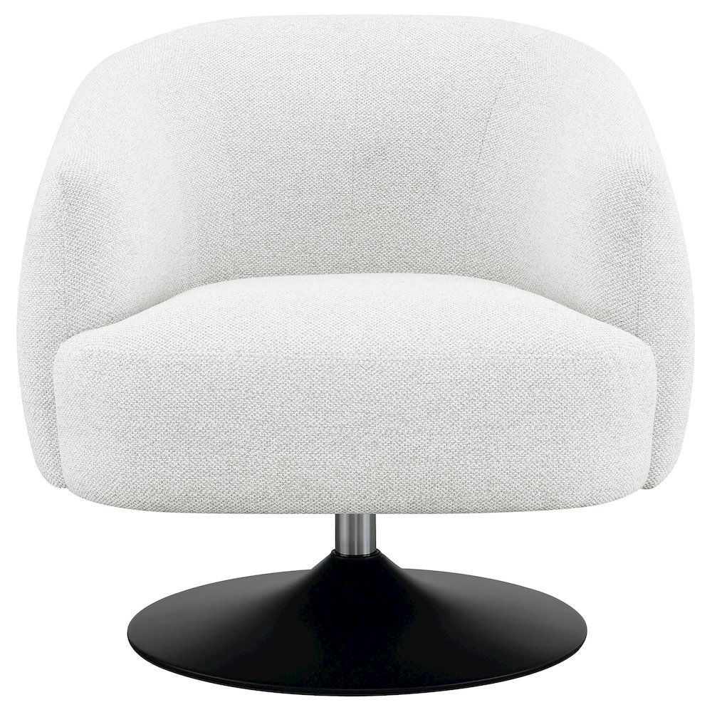 Dave Upholstered Barrel Back Swivel Club Chair Beige. Picture 3
