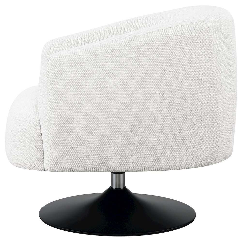 Dave Upholstered Barrel Back Swivel Club Chair Beige. Picture 5