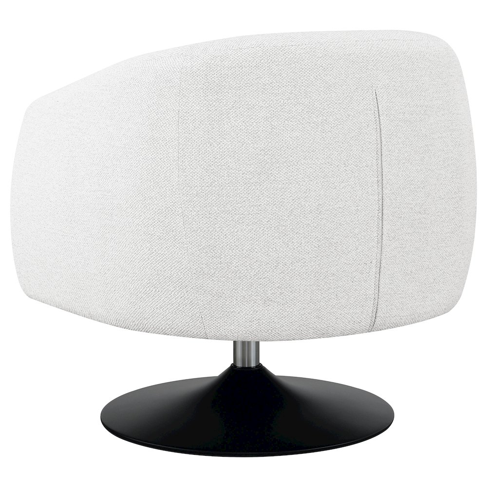 Dave Upholstered Barrel Back Swivel Club Chair Beige. Picture 6
