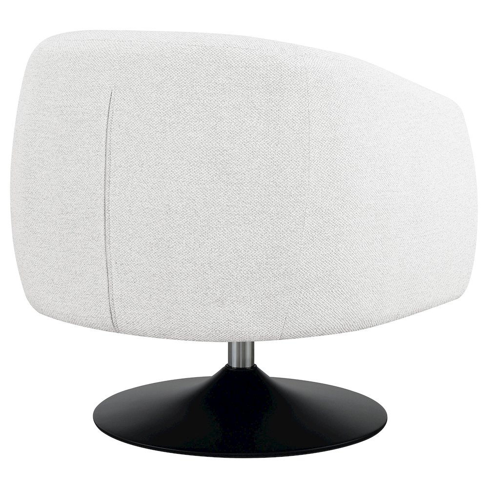 Dave Upholstered Barrel Back Swivel Club Chair Beige. Picture 7