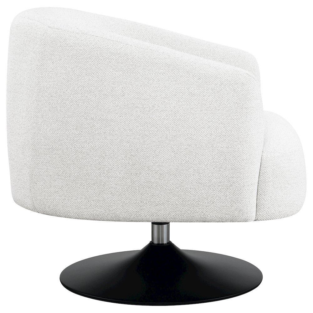 Dave Upholstered Barrel Back Swivel Club Chair Beige. Picture 8