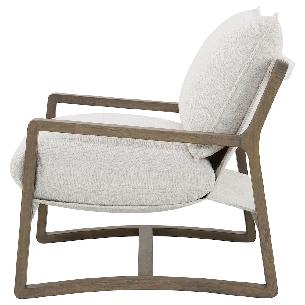 Geneva Boucle Upholstered Wood Arm Accent Chair Sand. Picture 4