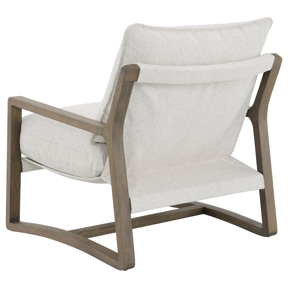 Geneva Boucle Upholstered Wood Arm Accent Chair Sand. Picture 5