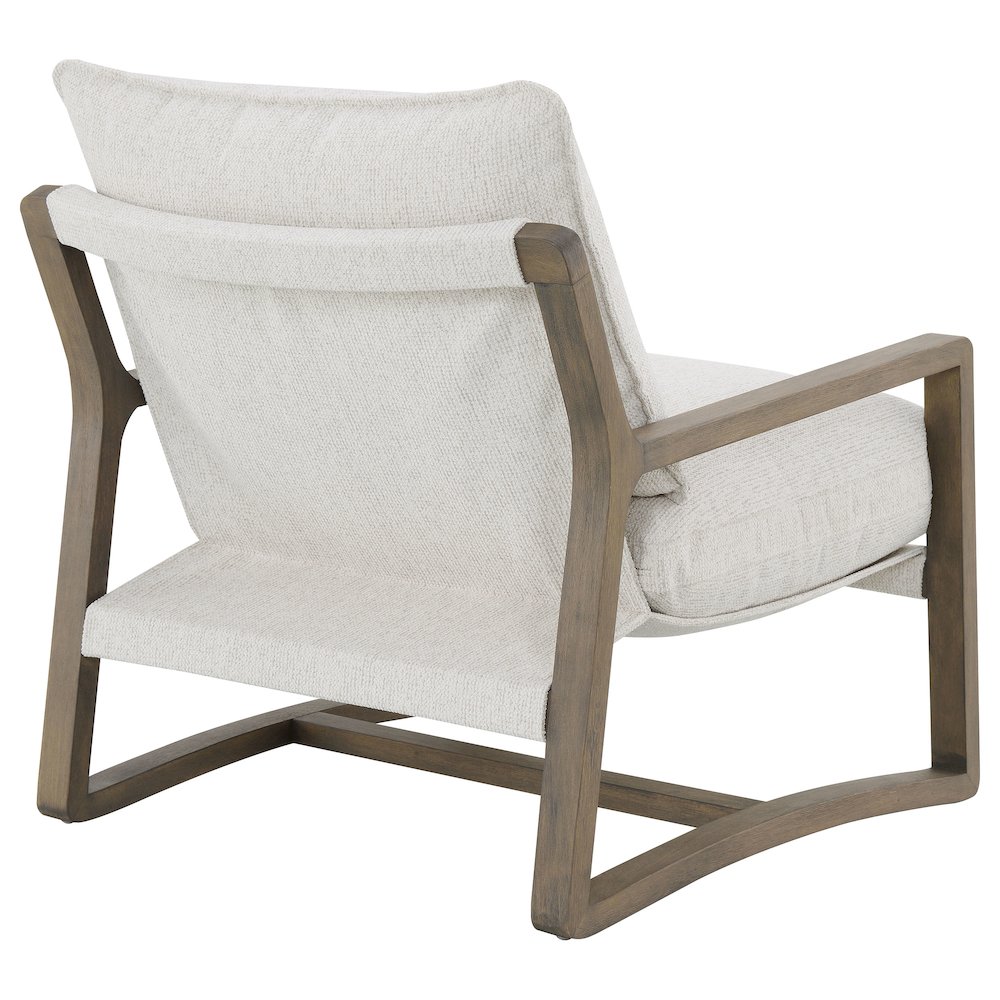 Geneva Boucle Upholstered Wood Arm Accent Chair Sand. Picture 6