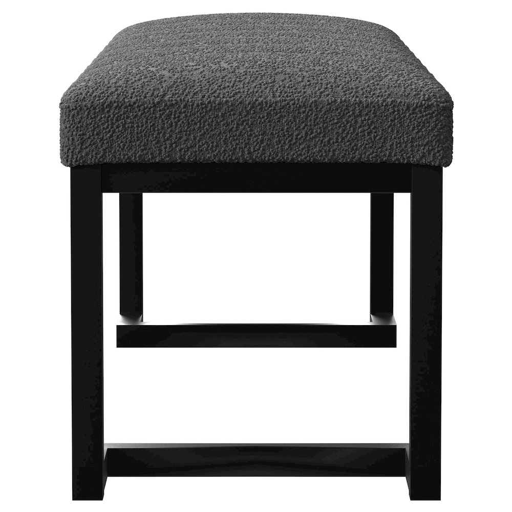 Mesa Boucle Upholstered Tufted Accent Bench Charcoal. Picture 5