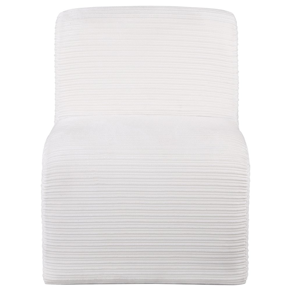 Drayton Upholstered Curved Armless Accent Chair Ivory. Picture 3