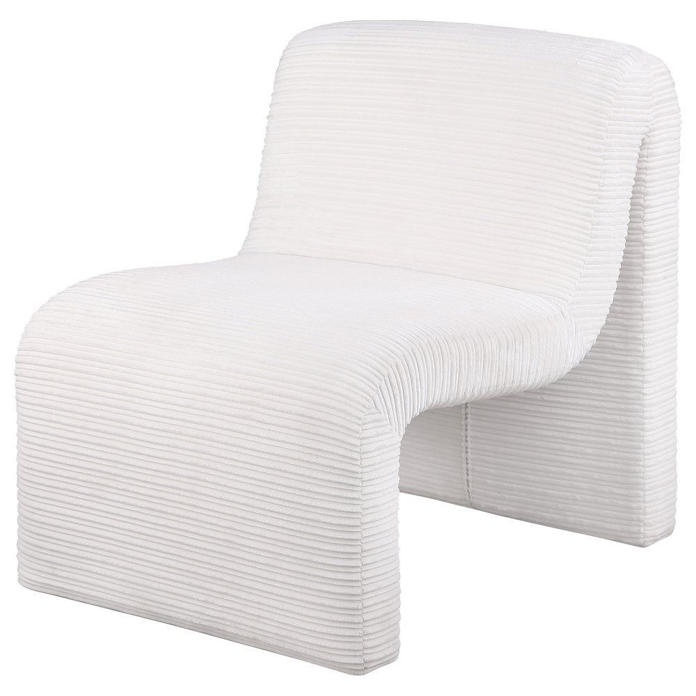 Drayton Upholstered Curved Armless Accent Chair Ivory. Picture 4