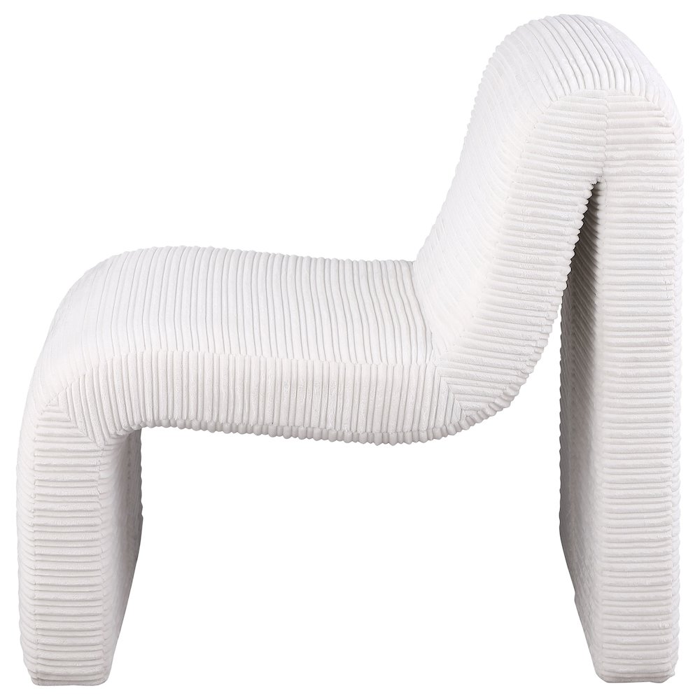 Drayton Upholstered Curved Armless Accent Chair Ivory. Picture 5